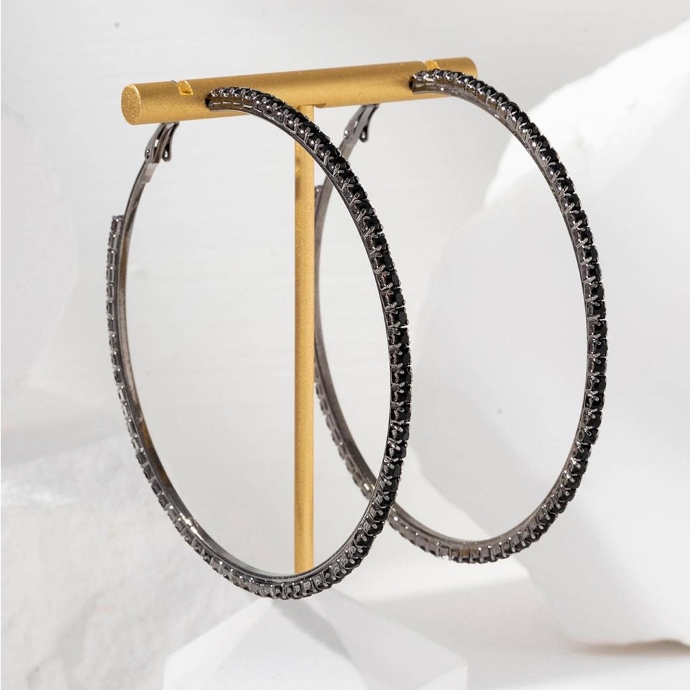 Women’s Rhinestone Hoop Earrings